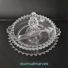 3 VTG IMPERIAL GLASS CANDLEWICK DISHES - LEMON, DIVIDED,  UNDERPLATE