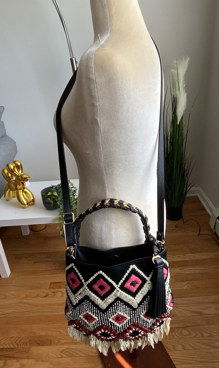 ☆韓国の人気☆【Tory Burch】☆Tory Burch Brooke Hobo Bag☆ TORY BURCH EMBELLISHED BEADED SHELL & EMBROIDERY BROOKE HOBO