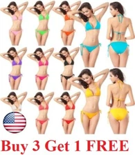 Sexy Women Brazilian Bikini Scrunches Butt Swimwear 2 Pcs Set Lady Swimsuit  .