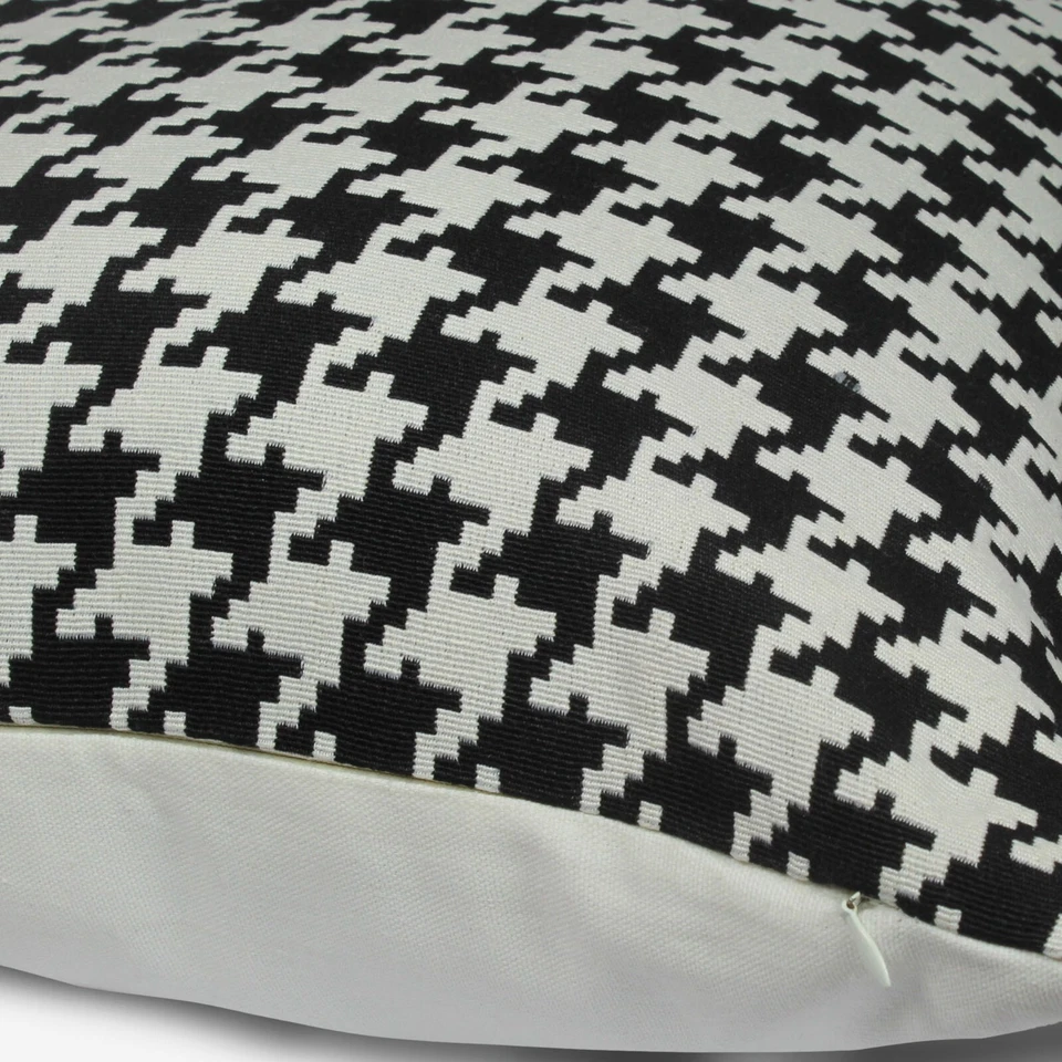 Houndstooth pillow cushion covers black euro sham cover decorative throw pillows - Image 4 of 4