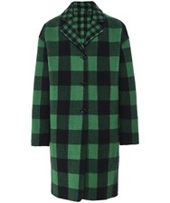 Ladies Belstaff Miller Double Face Wool Duster Coat Black/green Size Uk 8