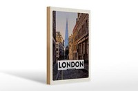 Holzschild Reise 20X30 Cm London Uk Innenstadt Reiseziel Trip Schild Wooden Sign