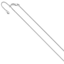 14k White Gold 1mm Adjustable Quadra Wheat Chain Necklace