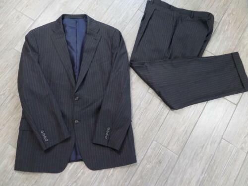 LORO PIANA 2Pc Suit Charcoal Gray 44R 38x34 Pinstripe FACONNABLE - Picture 1 of 12