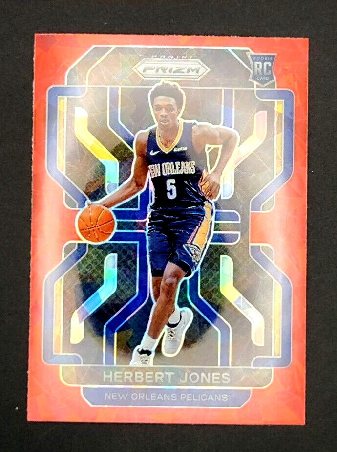 2021-22 Panini Prizm Herbert Jones Red Cracked Ice Prizm RC #329 Pelicans!