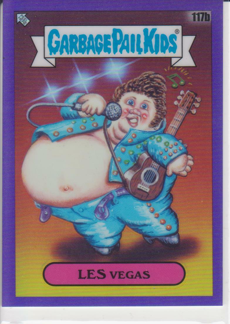 NEW 2020 GARBAGE PAIL KIDS Chrome 3 PURPLE REFRACTOR #001/250 117b LES VEGAS