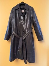 Double-breasted Embossed Water-resistant Grey Trench Coat Sz14 Removable Lining