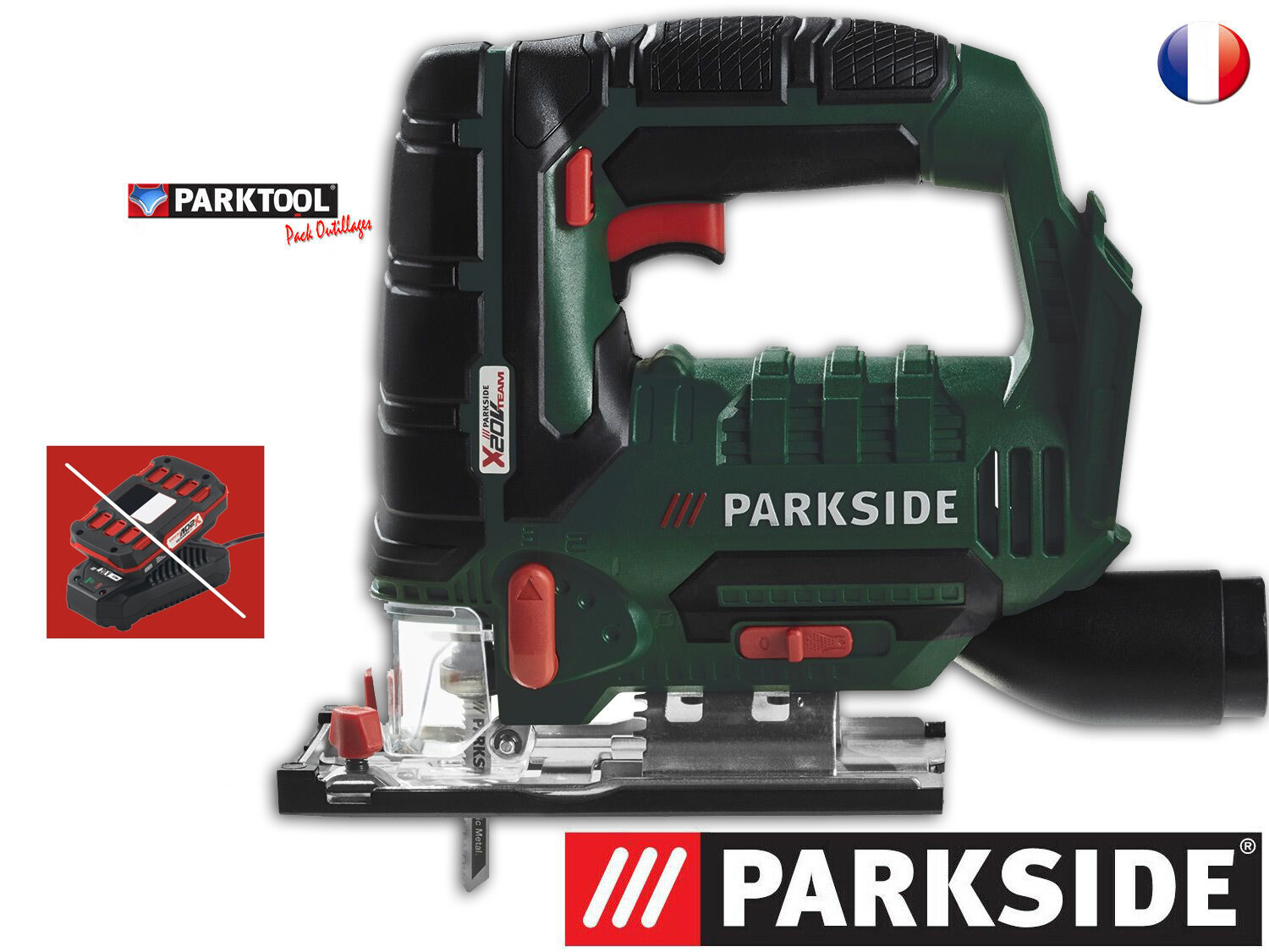 Scie sauteuse Parkside PSTDA 20-Li B3 pour couper sans fil et éviter les éclats de bois
