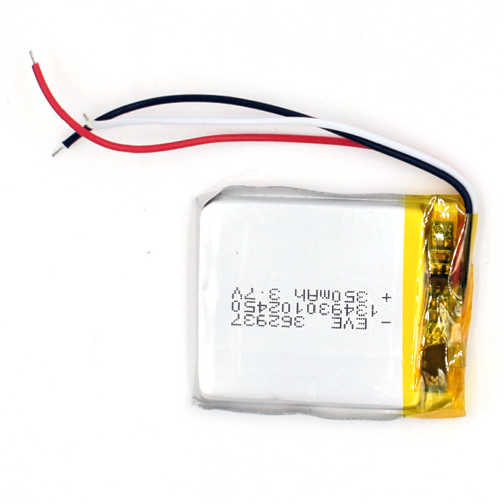 3.7V 350mAh Rechargeable Battery 362937 3wire Li-Polymer Li Po for GPS Recorder