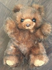 Vtg 1992 Teddy Bear Stuffed Animal Plush Brown MJC International Realistic Furry