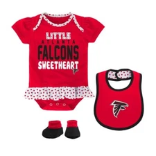 Atlanta Falcons Infant 3 Piece Bodysuit Bib And Booties Infant Set