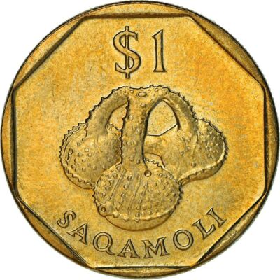準未使用　フィジー　1992年　最高額　20ドル　P-95a Fiji | 1 Dollar Coin | Elizabeth II | Saqamoli | KM73 | 1995