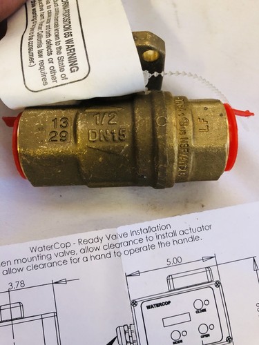 WaterCop Water Shut-Off Valve, Lead Free, 1/2 Inch WCVLF-1-2