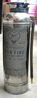 VINTAGE ELKHART BRASS STAINLESS STEEL FIRE EXTINGUISHER-24'' EMPTY UNTESTED *FS*
