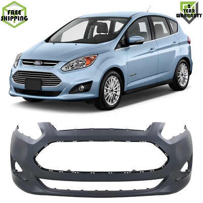 Front Bumper Cover Primed Plastic For 2013-2016 Ford C-Max