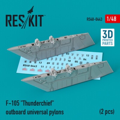 1/48 Reskit RS48-0443 F-105 ''Thunderchief'' outboard universal pylons (2 pcs)