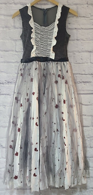 Unbranded Halloween Costume Dress Horror Blood Splatter Slasher White Red Gray