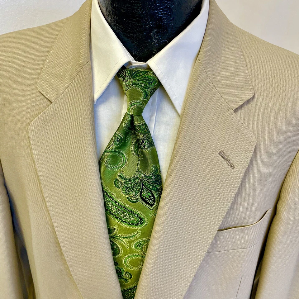 Traje Rockabilly De Colección Christian Dior A MEDIDA Hombres Beige Gabardina 42 L Pantalones 38/31 Foto 4 de 4