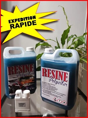Bidon de 6 KgsDe RESINE POLYESTER + Catalyseur 100 Gr + 1 Pipette - Photo 1/4