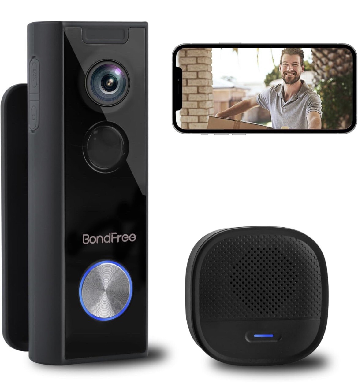 Video Doorbell 1080P WiFi HD Security Camera Wireless DoorBell Camera With Chime-image