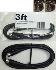 3ft RG6 Screw on F, 75ohm Coax/Coaxial TV/Satellite/Cable/Digital/HDTV Cord/Wire