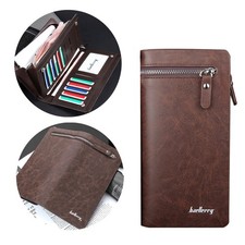 Waterproof Mens RFID Blocking Leather Wallet Credit Card ID Holder Zipper Purse
