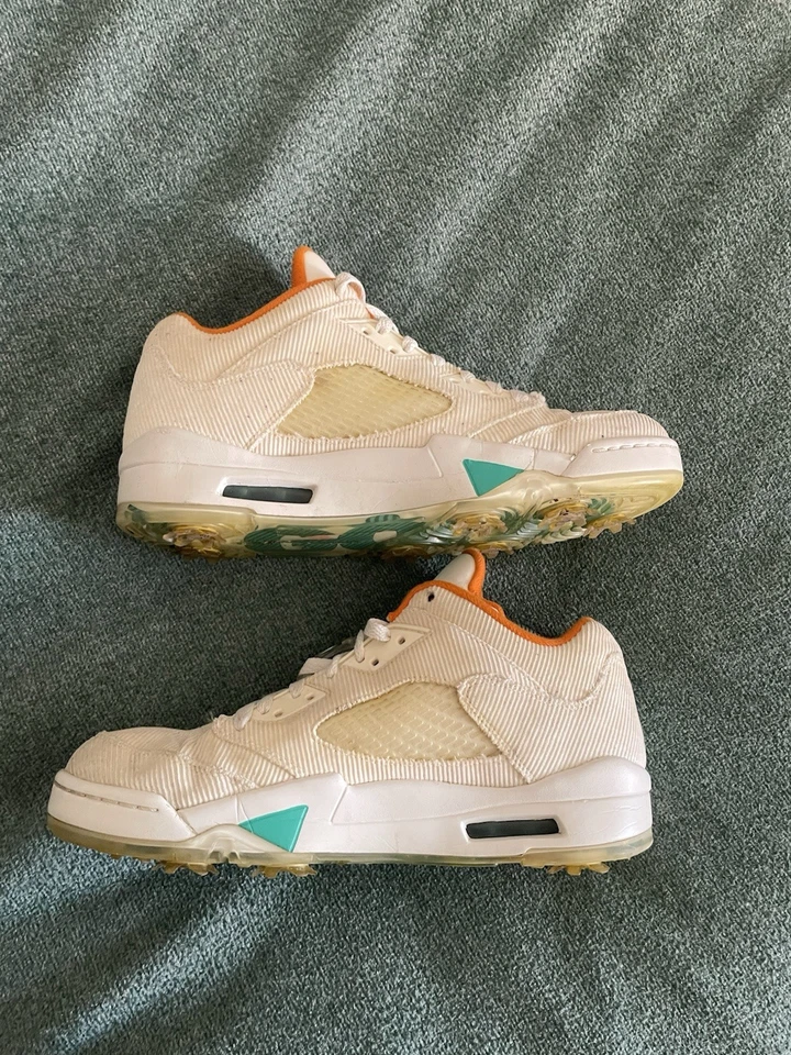 Nike Air Jordan 5 Low Golf NRG Lucky And Good Sail Starfish Green Men's 9.5 US - Image 3 of 4