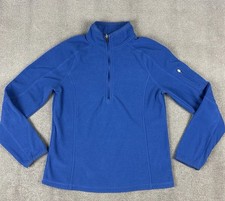 Eddie Bauer Sweatshirt Womens Small Blue Pullover Fleece Quarter Zip Stretch