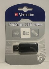 Verbatim PinStripe USB Flash Drive 8GB Store n Go USB 2.0 New Sealed