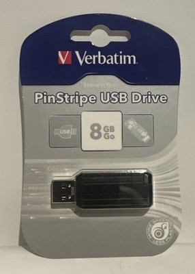 Verbatim PinStripe USB Flash Drive 8GB Store  n  Go USB 2.0 New Sealed