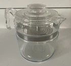 Vintage Pyrex Flameware Glass Percolator Coffee Pot 7756B 6 Cup
