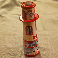 Unique Art Mfg Co S-R 8 Vintage Tin Lighthouse Toy Tower Made in USA Navy