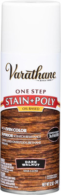 243870 Oil-Based One Step Stain + Poly Spray, 12 Oz, Dark Walnut