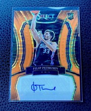 2023-24 Select Basketball Filip Petrusev Orange Rookie Auto /30 Kings SP