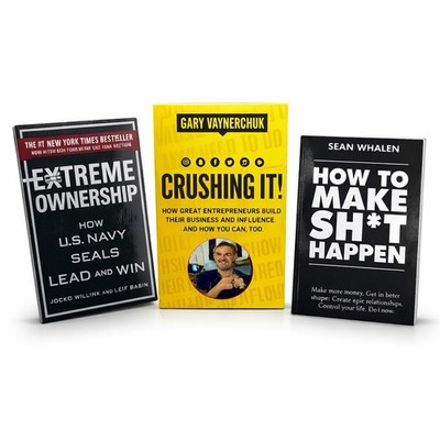 Entrepreneur Leadership Book Lot Extreme Ownership Crushing It PB