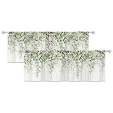 2 Pack Sage Green Eucalyptus Leaves Window 52"W x 18"L Pack of 1 , 01green