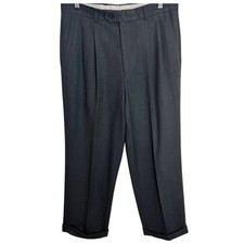 Versace Classic V2 Men’s Wool Pleated Dress Pants Gray Mens Size 32 Cuffed Italy