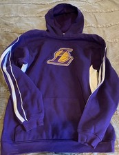 LOS ANGELES LAKERS Basketball NBA Sewn Purple Youth LARGE Hoodie Sweatshirt