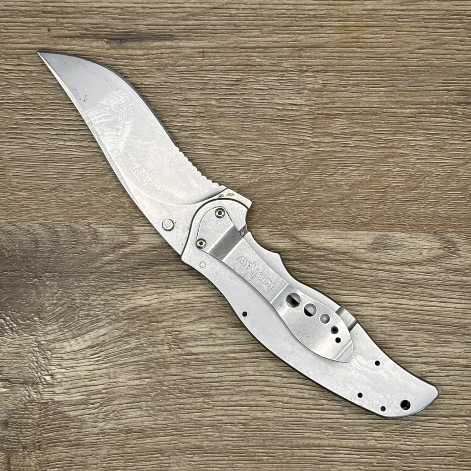 2000s Kershaw USA Salvo 2445ST Manual Frame Lock Serrated Pocket Knife - Image 2 of 2