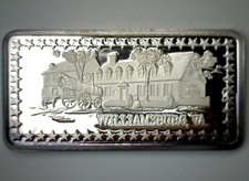 1973 Williamsburg VA Silver Art Bar Hamilton Mint Wonders of America .999 1oz