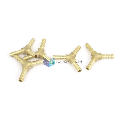 5Pcs Brass Y-Shape 3 Ways Hose Barb Fitting Adapter Coupler Connector 6mm Dia  *