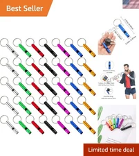 35-Piece Emergency Whistle Set - Loud Aluminum Survival Whistles for Outdoors