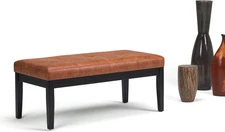 Entrance Bench Entryway Ottoman End Of Bed Dining Country Farm Saddle Brown 43"