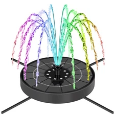 Solar Fountain Pump with 3 Spray Height Adjustments, Upgraded Glass Solar Bir...