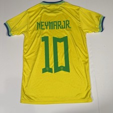 Brazil Neymar Jr 10 Nike Soccer Jersey Yellow Men  s Medium