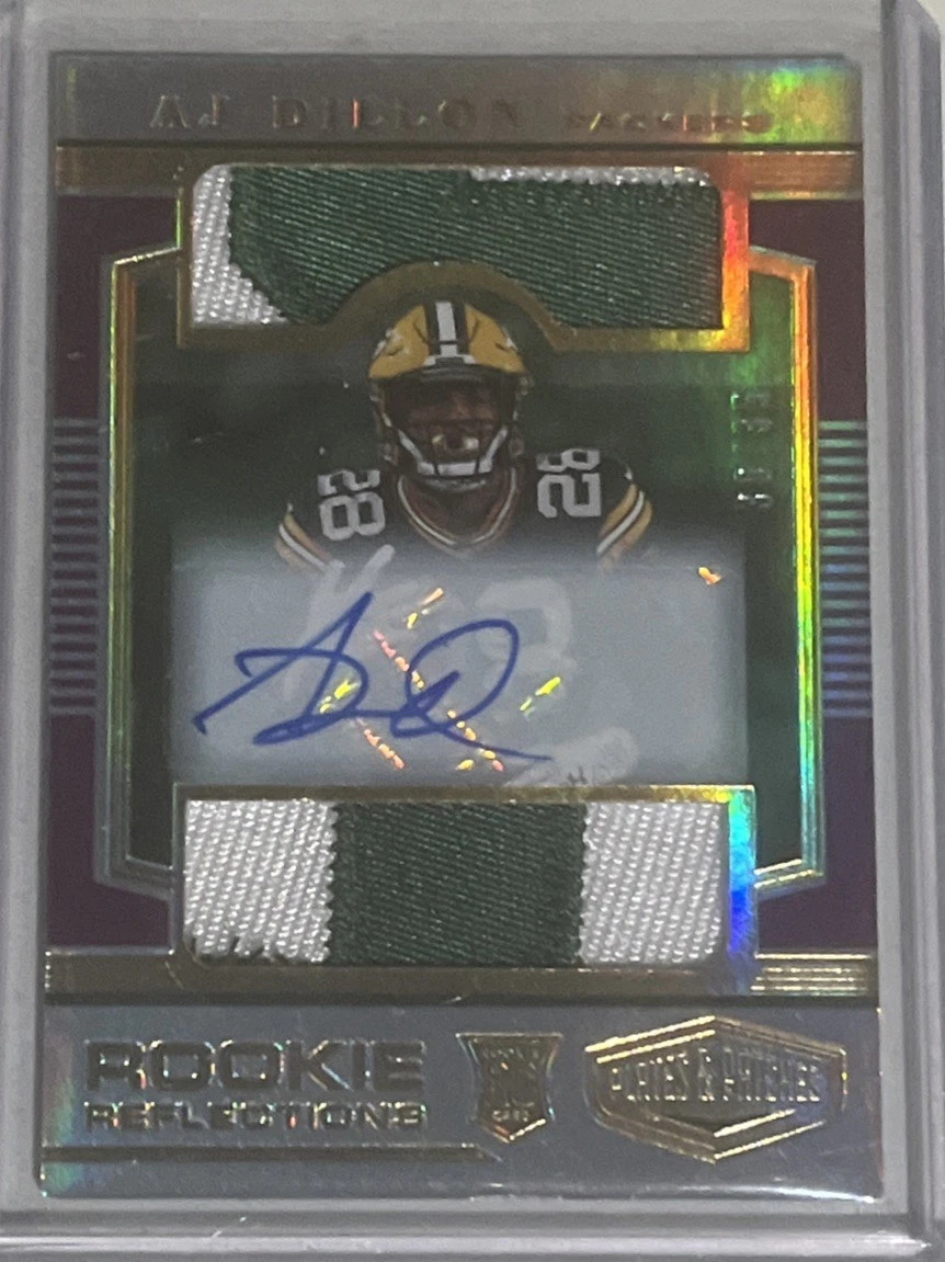 AJ Dillon Panini Plates & Patches Rookie Reflections #RRAJ Base