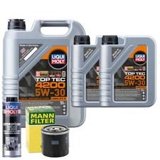 Motoröl 5W30 LIQUI MOLY Top Tec 4200 7L +MANN Ölfilter +Spülung