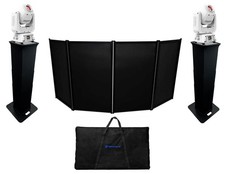 2 Chauvet DJ Intimidator Spot 260X White DMX Moving Heads Black Totems Facade