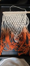 Boho Macrame Wall Hanging Dip Dye Ombre Orange Cream Handmade Tapestry 619