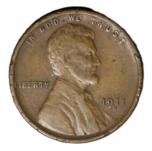 1911-S VF Details Lincoln Cent